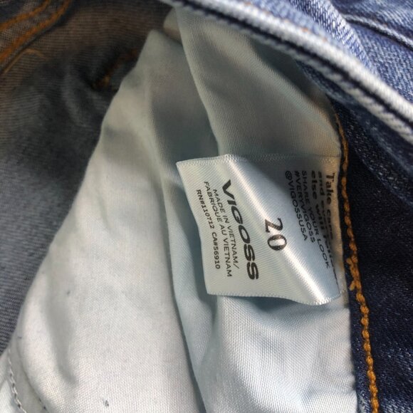 Vigoss Jeans Womens 20W Blue Marley Straight High Rise Medium Wash Stretch Comfy - Picture 5 of 14